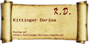 Kittinger Dorina névjegykártya